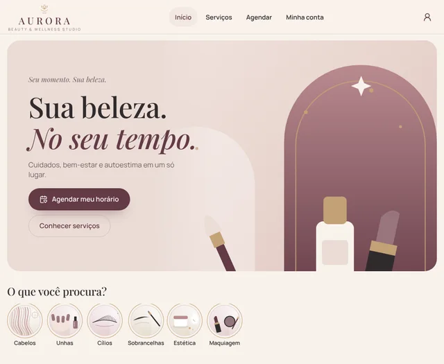 Site da Aurora: Sua beleza. No seu tempo.